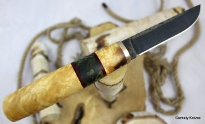 Varis skandynawski nóż czeczota brzozy, drewno stabilizowane
