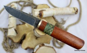 Varpunen nóż skandynawski Mahoń i drewno stabilizowane